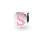 MY LITTLE ANGEL BABYLINKS ALPHABET BEAD CHARM PINK LETTER S -BL-S-PK
