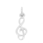 STERLING SILVER 7mm x 17mm TREBLE NOTE MUSIC CHARM