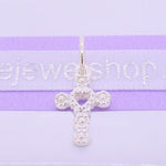 STERLING SILVER 9mm x 16mm FLOWER HEART CROSS TRADITIONAL CHARM