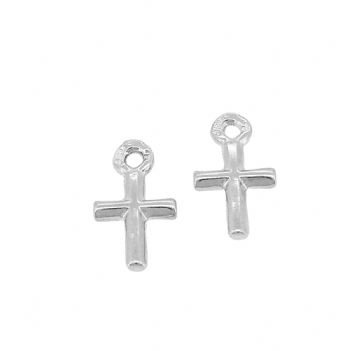 STERLING SILVER 6mm BABY CROSS CHARMS for SLEEPER EARRINGS
