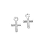 STERLING SILVER 6mm BABY CROSS CHARMS for SLEEPER EARRINGS