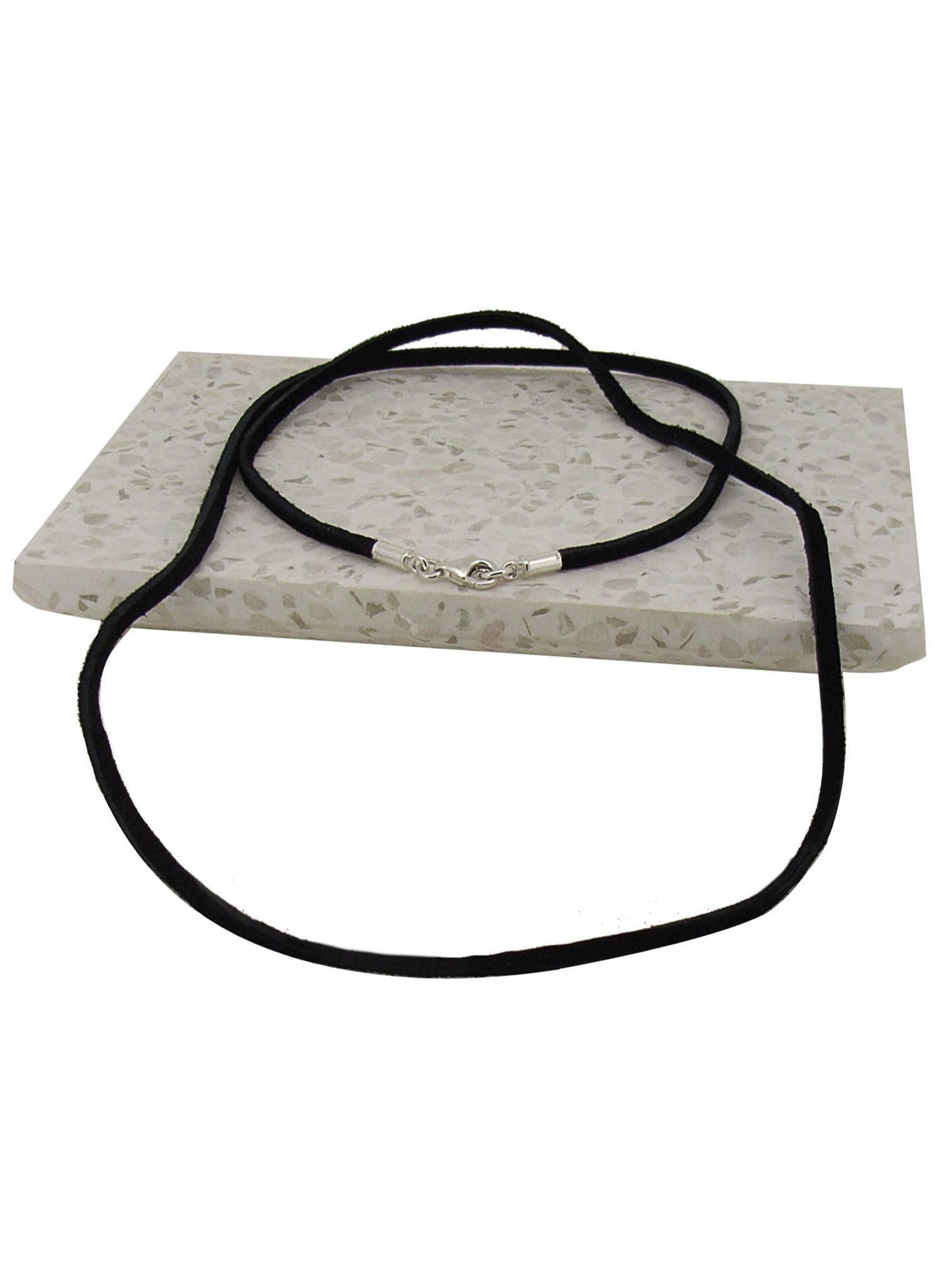 Sterling Silver Black Suede Necklace Chain