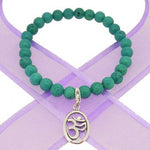 6mm BEADED STERLING SILVER CHARM BRACELET Om -BLET-SS-6mmBead-Om