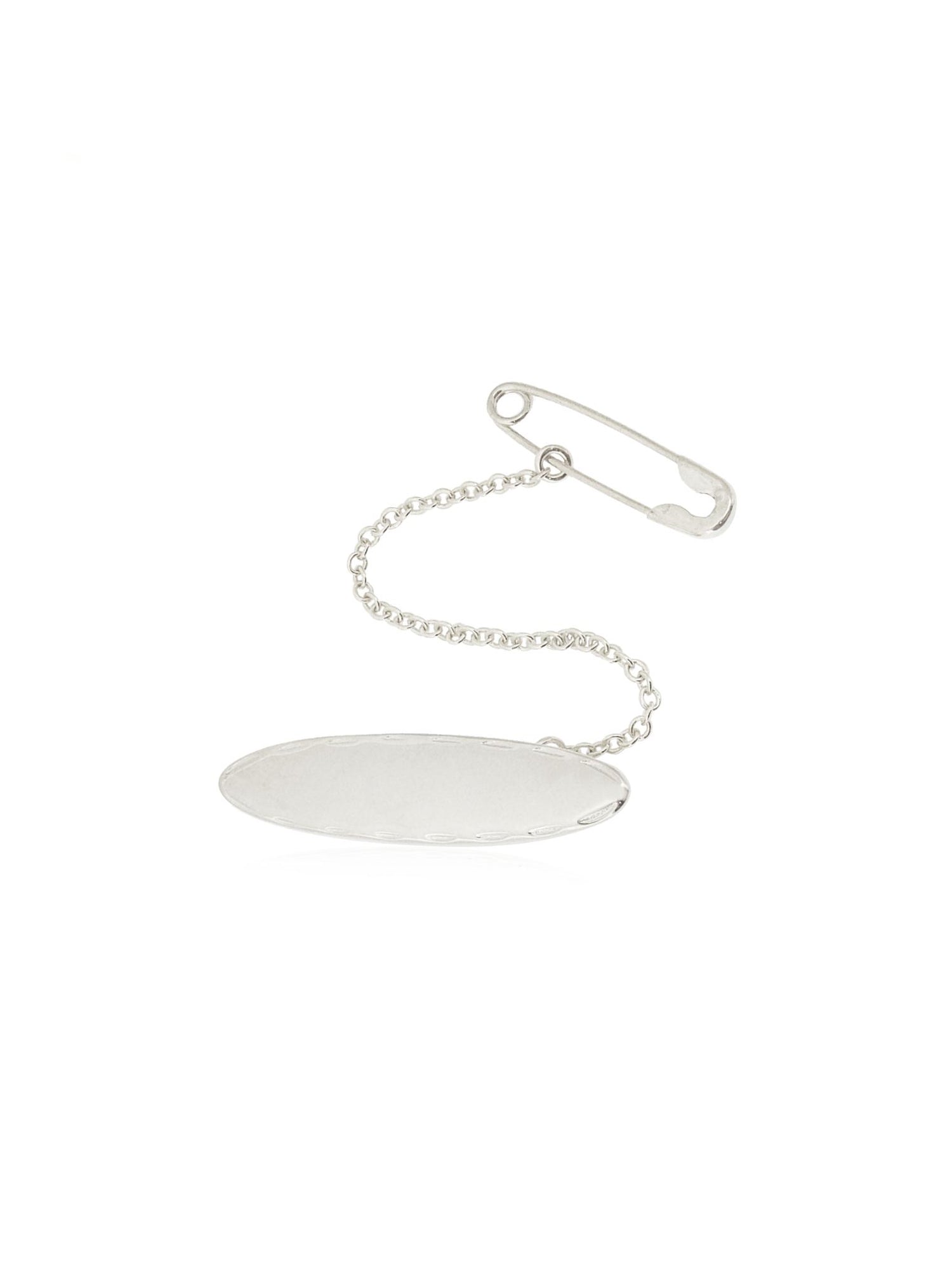 Sterling Silver Oval Identity Name Baby Brooch