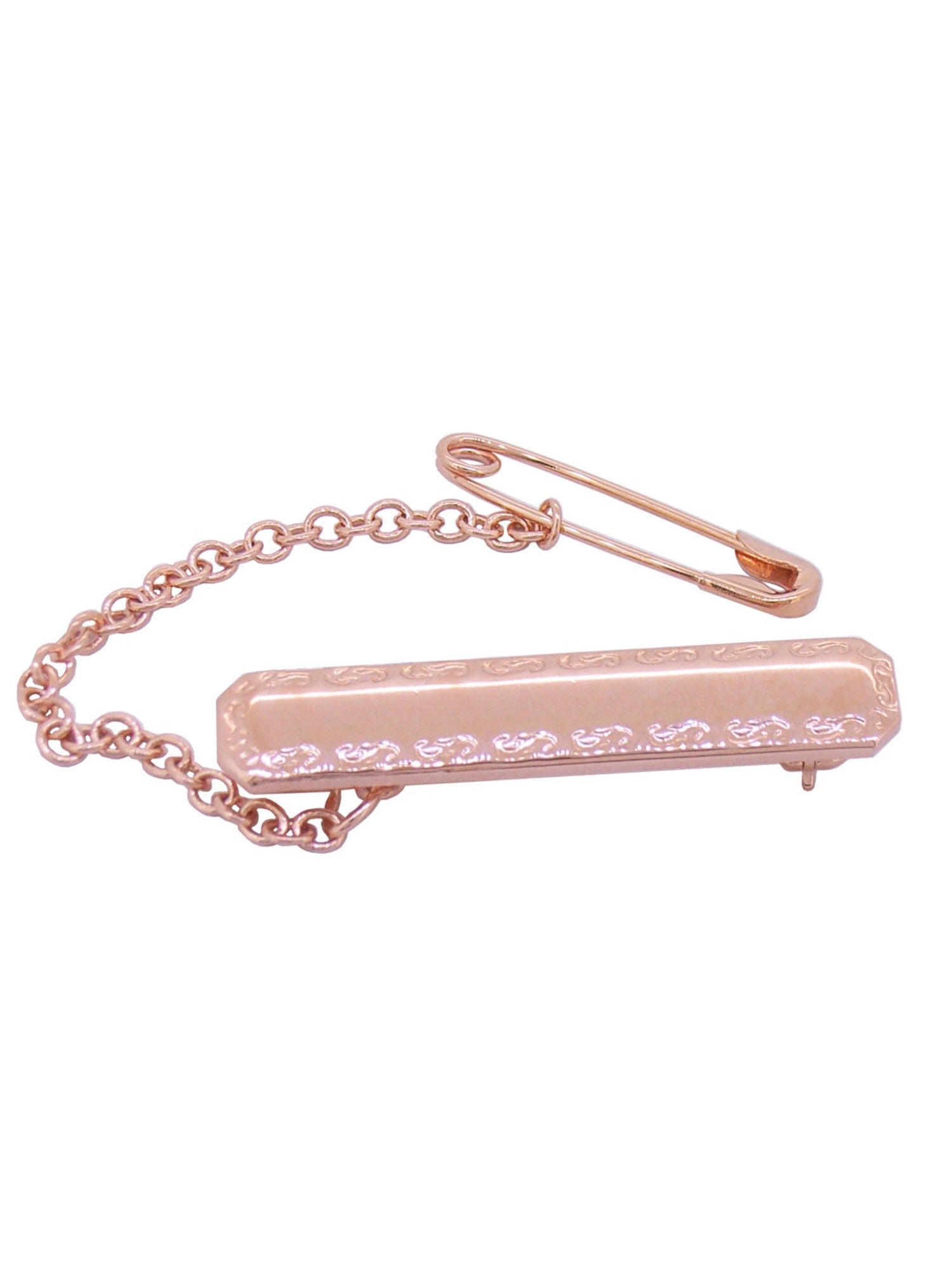 Identity Rose Gold Hard Plated Rectangle Baby Brooch