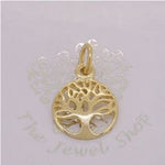 SOLID 9CT GOLD 12mm TREE OF LIFE CHARM PENDANT