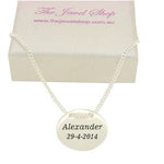 STERLING SILVER 16mm PERSONALISED LOVE CIRCLE COIN TAG CHARM PENDANT
