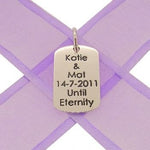 STERLING SILVER MENS and UNISEX 15mm x 26mm SMALL DOG TAG PERSONALISED NAME DESIGN -DT-15mm x 26mm