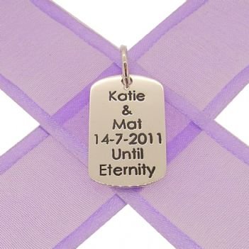 STERLING SILVER MENS and UNISEX 15mm x 26mm SMALL DOG TAG PERSONALISED NAME DESIGN -DT-15mm x 26mm