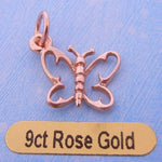 9CT ROSE GOLD 12mm BUTTERFLY CHARM