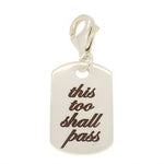 STERLING SILVER MENS and UNISEX 14mm x 25mm SMALL DOG TAG PERSONALISED NAME CLIP ON CHARM DESIGN