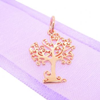 9CT ROSE GOLD 14mm x 20mm TREE OF LIFE CHARM PENDANT