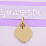 9CT YELLOW GOLD 9.5mm x 12mm BABY LOVE HEART TAG CHARM