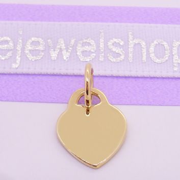 9CT YELLOW GOLD 9.5mm x 12mm BABY LOVE HEART TAG CHARM