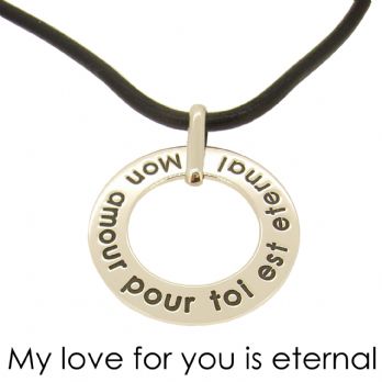 UNISEX STERLING SILVER 28mm FAMILY CIRCLE OF LIFE PERSONALISED NAME PENDANT