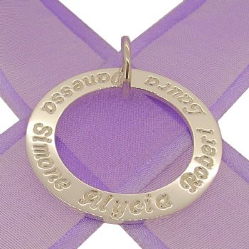 STERLING SILVER 34mm PERSONALISED FAMILY PENDANT