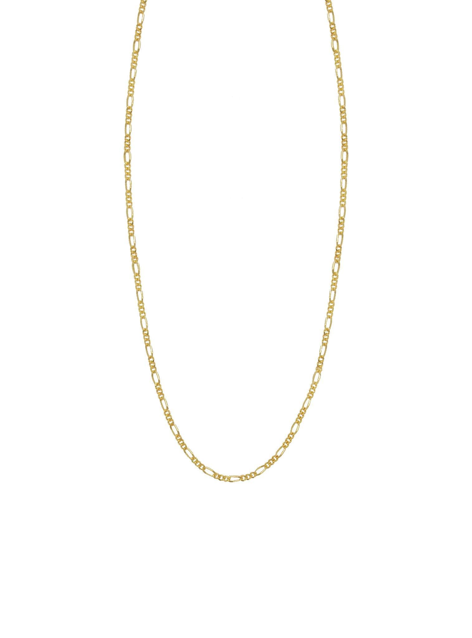 Curb Figaro Necklace Chain in 9ct Yellow Gold