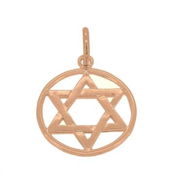 9CT ROSE GOLD 19mm STAR OF DAVID PENDANT