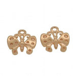 9CT ROSE GOLD TWO 11mm BUTTERFLY for SLEEPER EARRING CHARMS