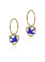 Bluebird Heart Charms for Sleeper Earrings in 9ct Gold