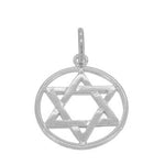 9CT WHITE GOLD 19mm STAR OF DAVID PENDANT