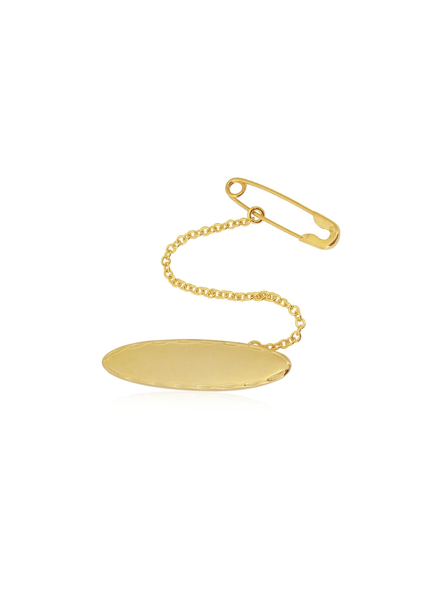 Solid 9ct Gold Oval Baby Brooch Christening Gift