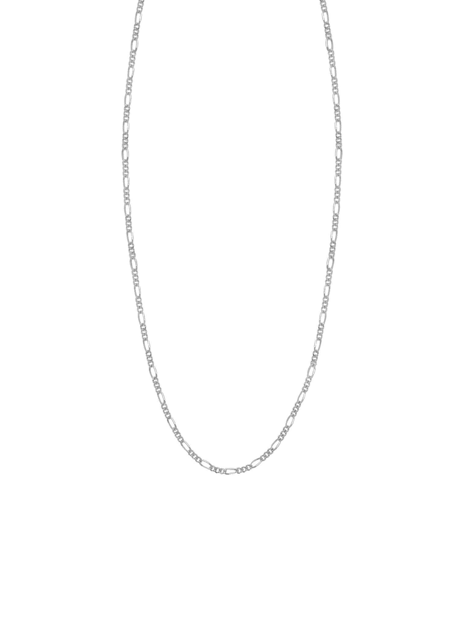 9ct White Gold Curb Figaro Necklace Chain