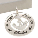 UNISEX STERLING SILVER 30mm PERSONALISED ANCHOR PENDANT