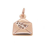 9CT ROSE GOLD 11.5mm x 12mm LOVE LETTER ENVELOPE PENDANT CHARM