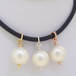 9ct Rose Gold 12mm Shell Pearl Leather Necklace