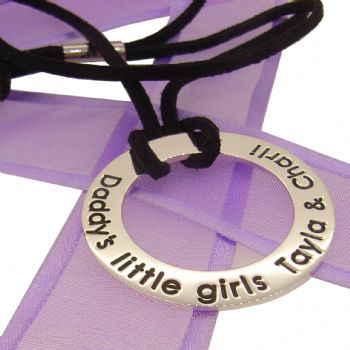STERLING SILVER MENS and UNISEX 37mm CIRCLE OF LIFE PERSONALISED NAME DESIGN