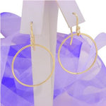 9CT GOLD CIRCLE of HOPE CHARM BALL DROP HOOK EARRINGS