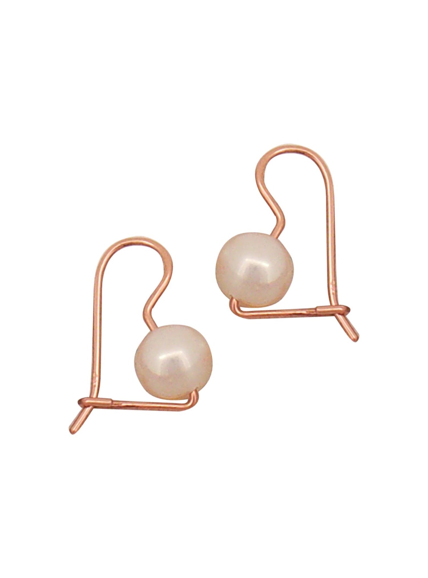 9ct Rose Gold 9mm Freshwater Pearl Euroball Designer Earrings