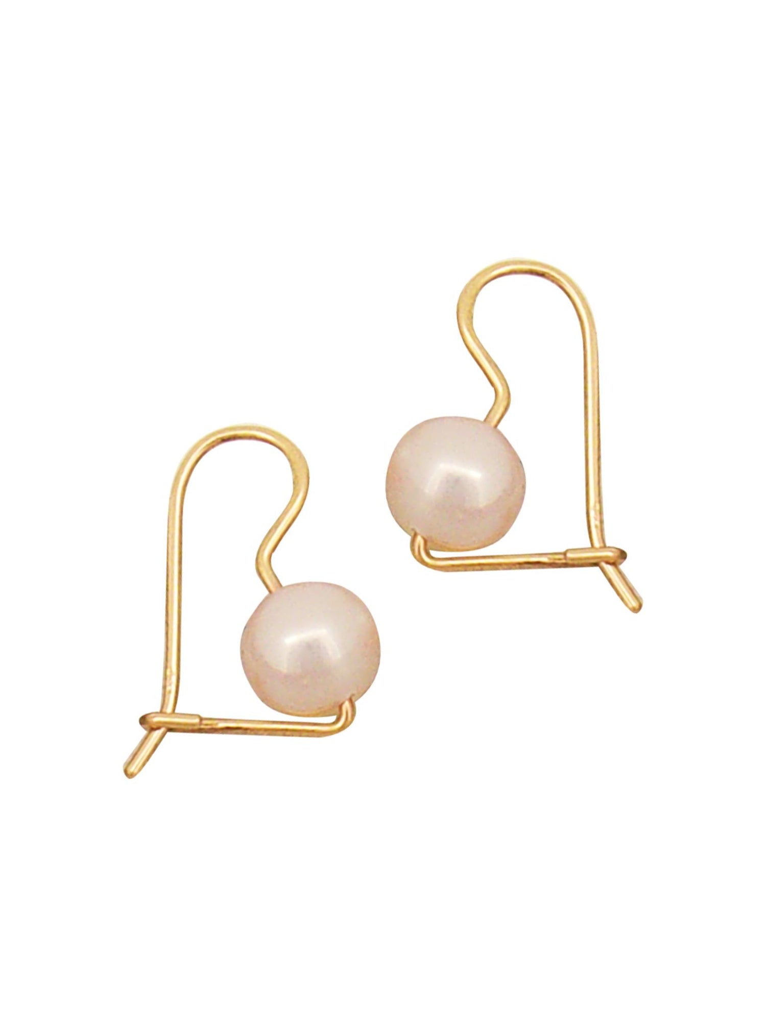 9ct Yellow Gold 9mm Freshwater Pearl Euroball Designer Earrings