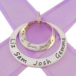 38mm CIRCLE OF LIFE PERSONALISED NAME I LOVE YOU MORE PENDANT -38mm-KB65-ssjr