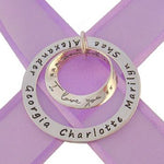43mm CIRCLE OF LIFE PERSONALISED NAME i love you i love you more -43mm-KB65-SSjr
