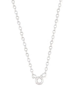 Sterling Silver Oval Belcher Chain Bolt Ring Necklace