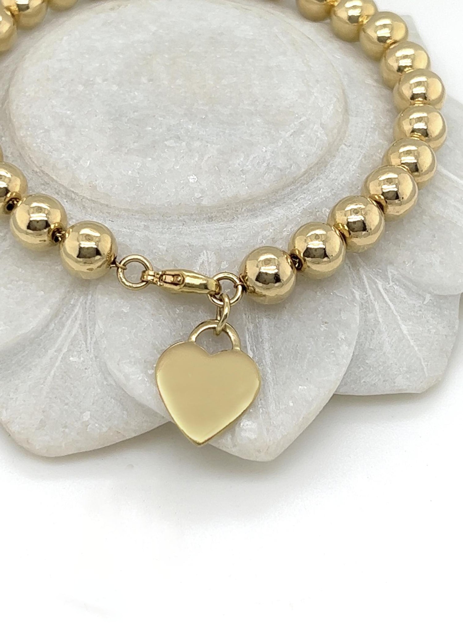 Personalised 14mm Heart Tag Pendant in 9ct Yellow Gold