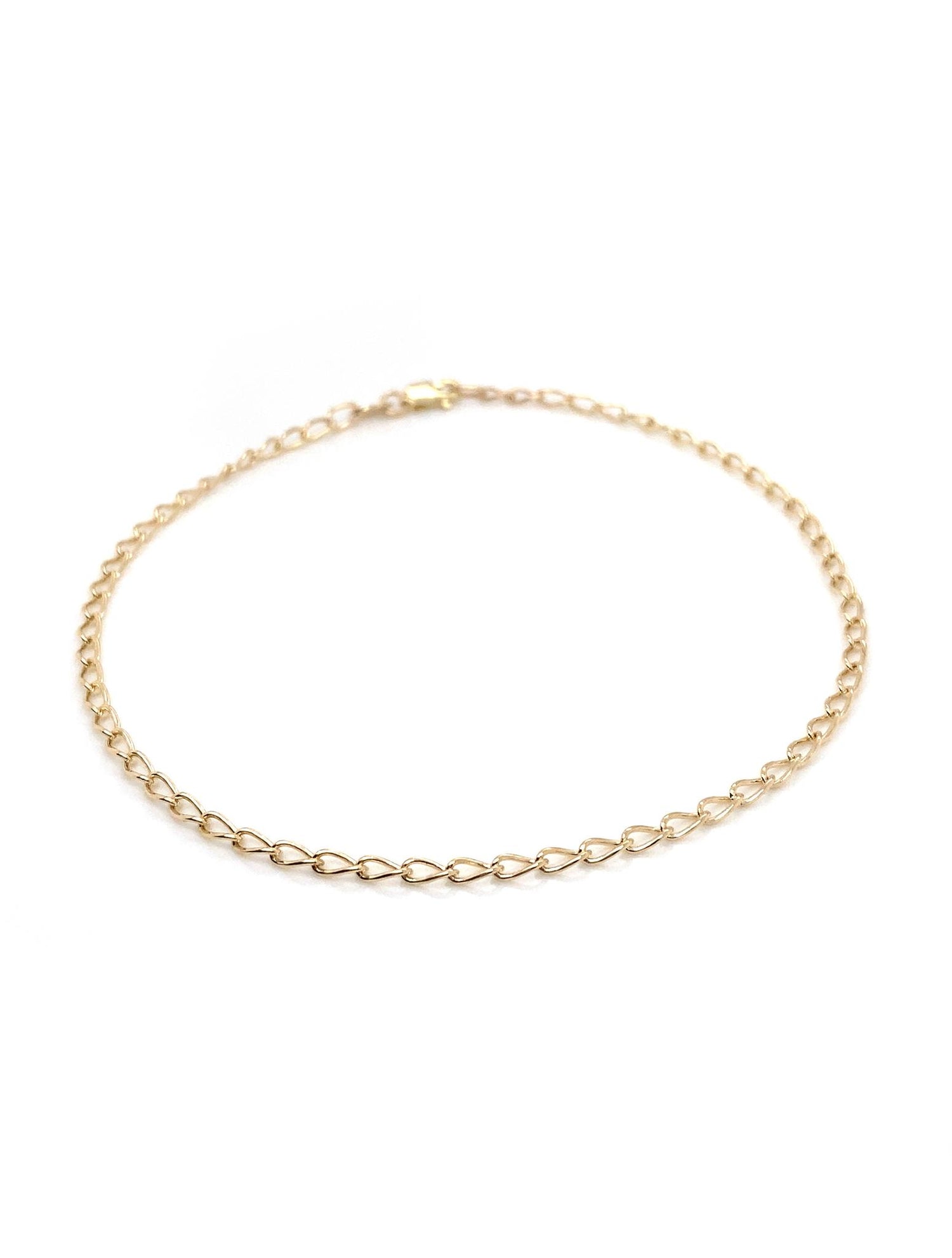 9ct Yellow Gold Long Curb Anklet Chain in All Sizes
