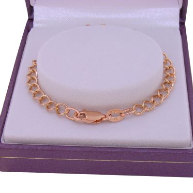 9CT ROSE GOLD 4mm CURB CHAIN BRACELET