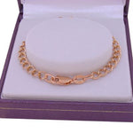 9CT ROSE GOLD 4mm CURB CHAIN BRACELET