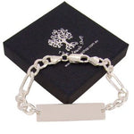 STERLING SILVER MEN'S IDENTITY 7mm FIGARO CURB BRACELET