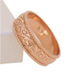 SOLID 9CT ROSE GOLD 5mm FILIGREE DESIGN RING