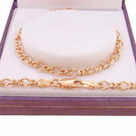 9ct Rose Gold Figaro Curb Charm Bracelet