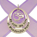COUPLED OVAL CIRCLE OF LIFE PERSONALISED OM FAMILY NAME PENDANT -27mm-35mm-Om-jr-ss