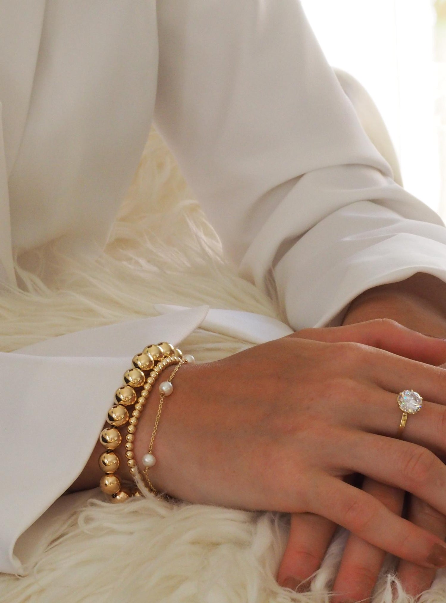 9ct Gold 4mm Ball Bead Bracelet All Sizes
