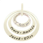 STERLING SILVER 35mm & 45mm PERSONALISED NAME PENDANT I Love You I Love Your More