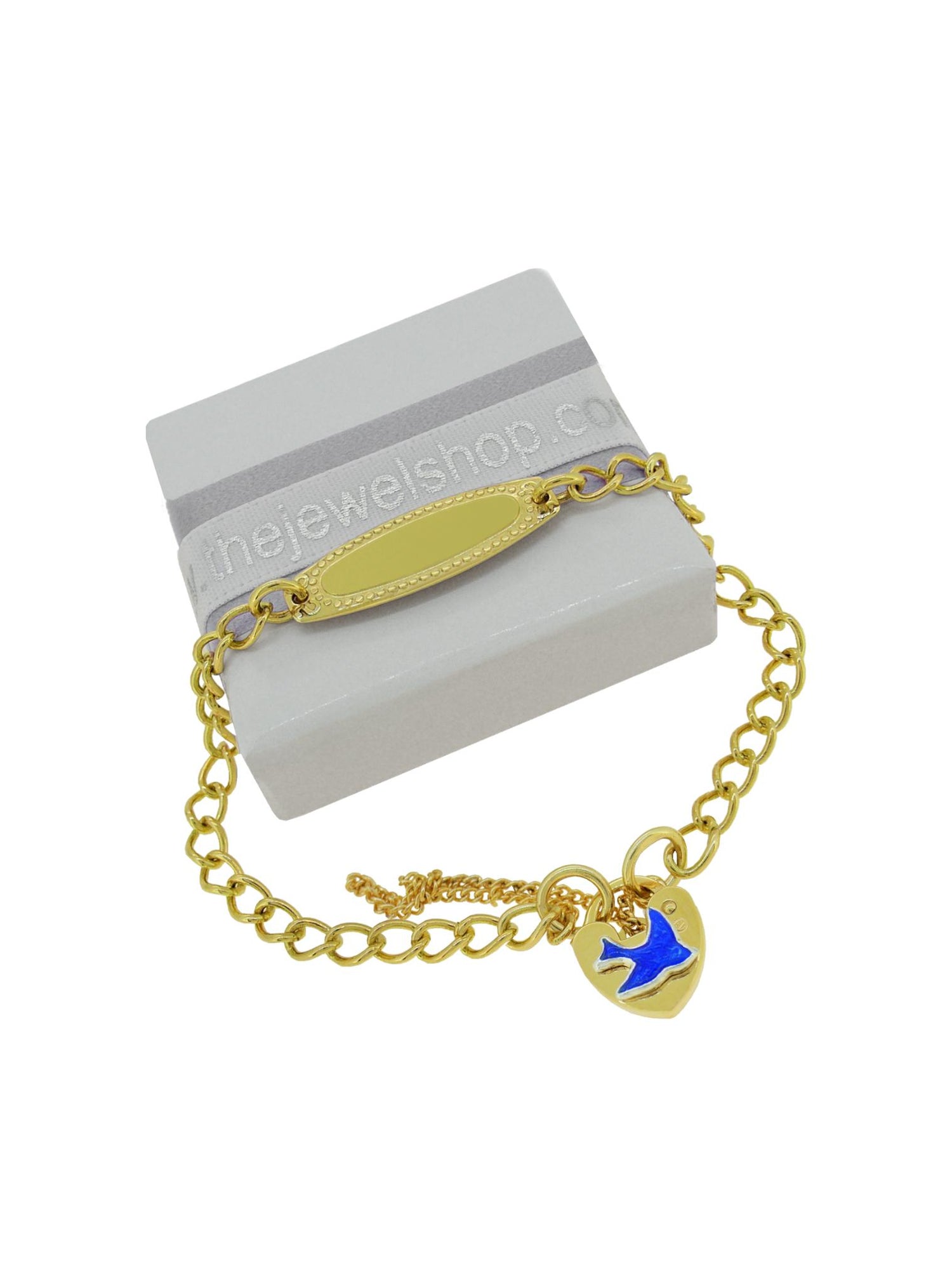 9ct Gold 4mm Curb Embossed Identity Padlock Bracelet