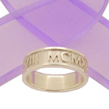 STERLING SILVER 7mm CARVED DESIGN PERSONALISED LOVE RING LARGER SIZES -R-7mm-SS-P464-7