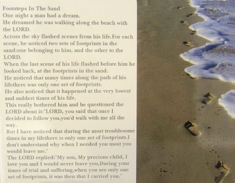 Free Gift Folded Card Footsteps in the Sand